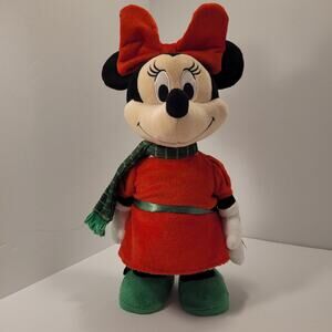 Minnie Mouse Animated Christmas Plush  Dances To Jingle Bells Side Step 13" EUC